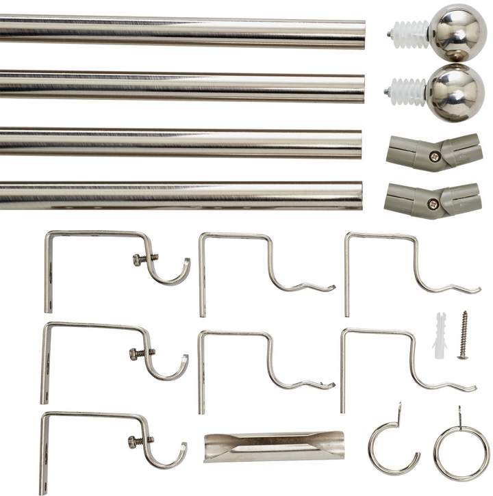 Argos Home 400cm Bay Window Curtain Pole Set Style